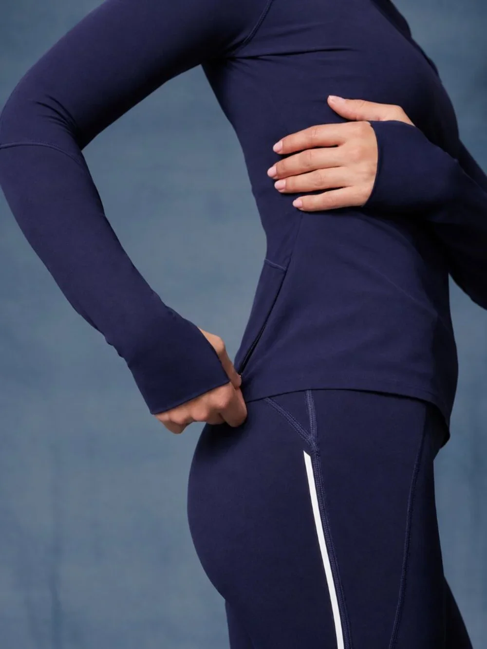 NWT Endeavor DRYFORCE® Long Sleeve Mock Neck French Navy XS Performance Workout